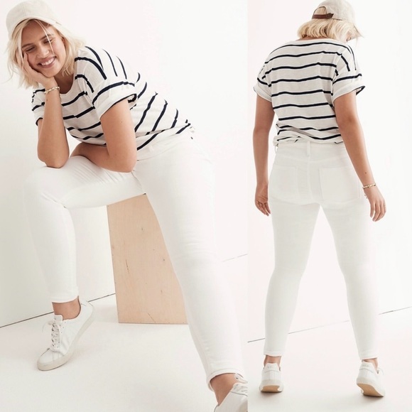 Madewell Denim - Madewell 9” High Rise Skinny White Jeans